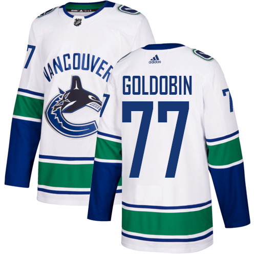 Adidas Canucks #77 Nikolay Goldobin White Road Authentic Stitched NHL Jersey Adidas Canucks #77 Nikolay Goldobin White Road Authentic Stitched NHL Jersey