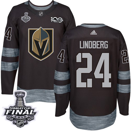 Adidas Golden Knights #24 Oscar Lindberg Black 1917-2017 100th Anniversary 2018 Stanley Cup Final Stitched NHL Jersey Adidas Golden Knights #24 Oscar Lindberg Black 1917-2017 100th Anniversary 2018 Stanley Cup Final Stitched NHL Jersey