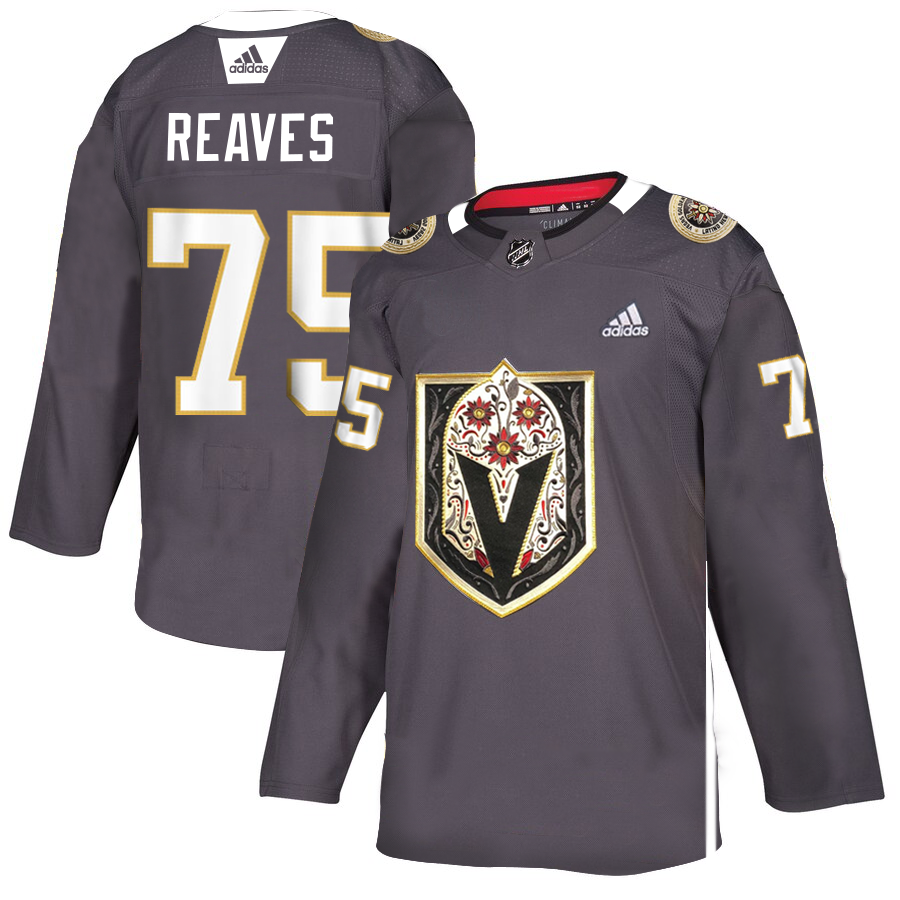 Vegas Golden Knights #75 Ryan Reaves Men's Grey Adidas Latino Heritage Night Stitched NHL Jersey Vegas Golden Knights #75 Ryan Reaves Men's Grey Adidas Latino Heritage Night Stitched NHL Jersey