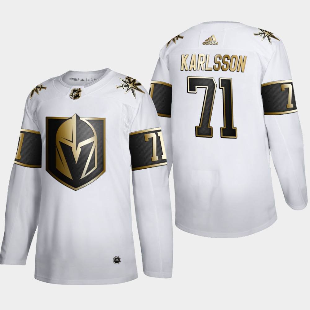 Vegas Golden Knights #71 William Karlsson Men's Adidas White Golden Edition Limited Stitched NHL Jersey Vegas Golden Knights #71 William Karlsson Men's Adidas White Golden Edition Limited Stitched NHL Jersey
