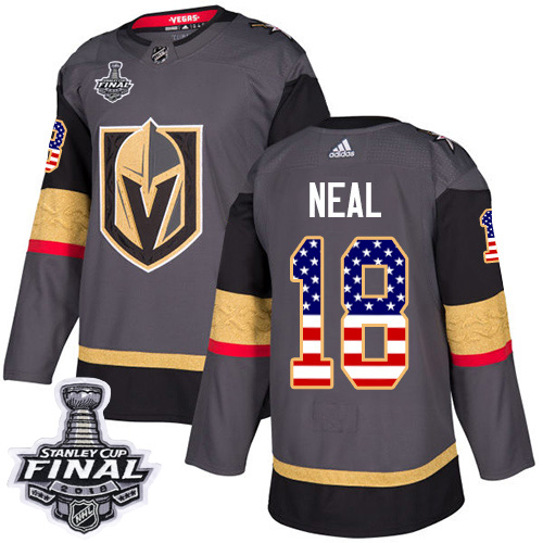 Adidas Golden Knights #18 James Neal Grey Home Authentic USA Flag 2018 Stanley Cup Final Stitched NHL Jersey Adidas Golden Knights #18 James Neal Grey Home Authentic USA Flag 2018 Stanley Cup Final Stitched NHL Jersey