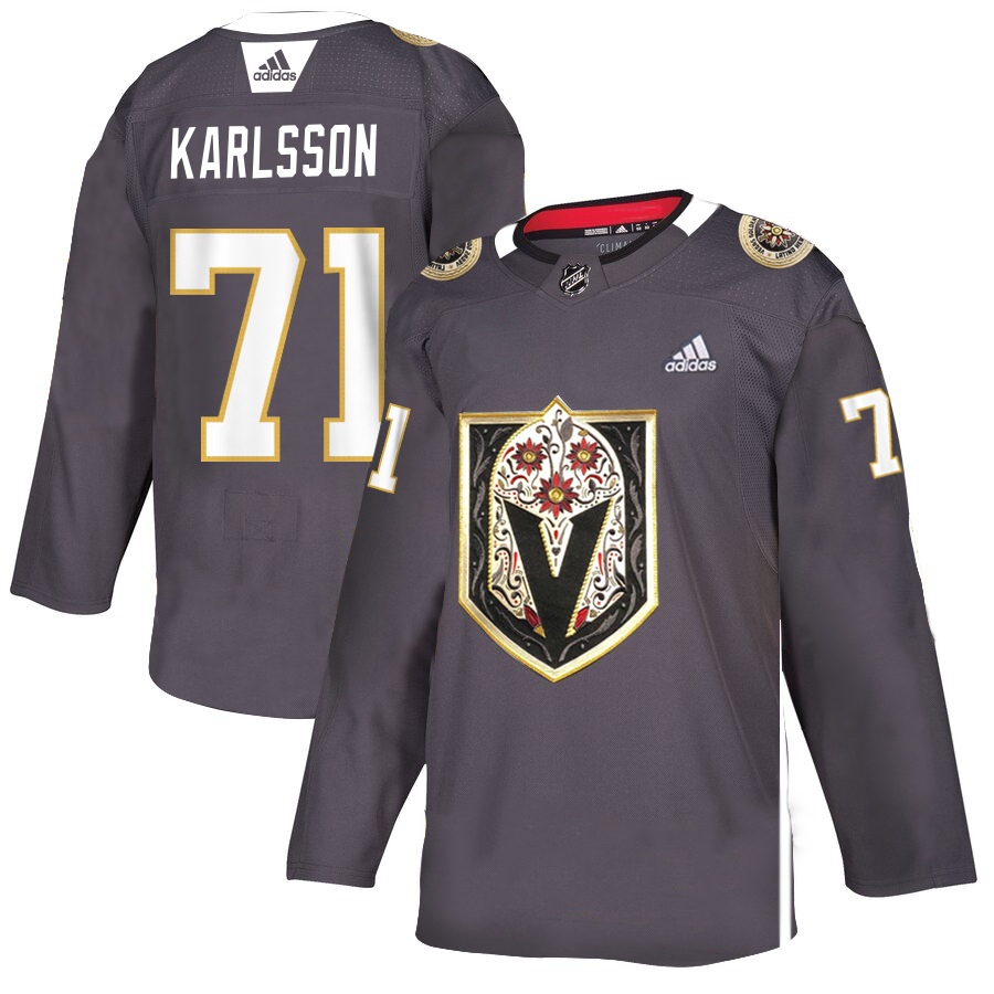 Vegas Golden Knights #71 William Karlsson Men's Grey Adidas Latino Heritage Night Stitched NHL Jersey Vegas Golden Knights #71 William Karlsson Men's Grey Adidas Latino Heritage Night Stitched NHL Jersey