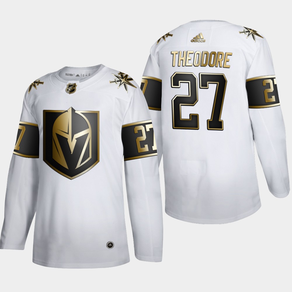 Vegas Golden Knights #27 Shea Theodore Men's Adidas White Golden Edition Limited Stitched NHL Jersey Vegas Golden Knights #27 Shea Theodore Men's Adidas White Golden Edition Limited Stitched NHL Jersey