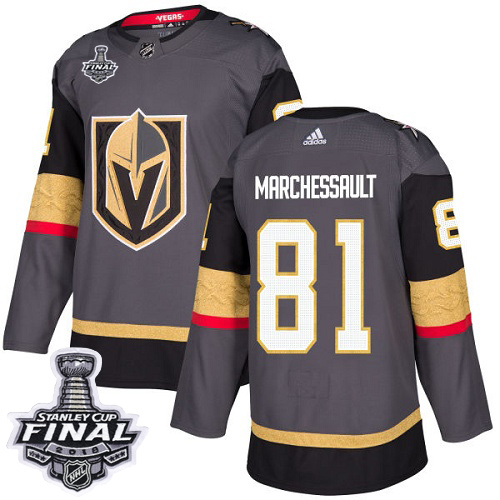 Adidas Golden Knights #81 Jonathan Marchessault Grey Home Authentic 2018 Stanley Cup Final Stitched NHL Jersey Adidas Golden Knights #81 Jonathan Marchessault Grey Home Authentic 2018 Stanley Cup Final Stitched NHL Jersey