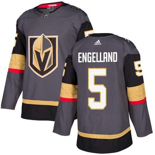 Adidas Golden Knights #5 Deryk Engelland Grey Home Authentic Stitched NHL Jersey Adidas Golden Knights #5 Deryk Engelland Grey Home Authentic Stitched NHL Jersey
