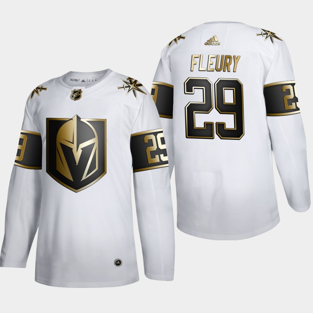 Vegas Golden Knights #29 Marc-Andre Fleury Men's Adidas White Golden Edition Limited Stitched NHL Jersey Vegas Golden Knights #29 Marc-Andre Fleury Men's Adidas White Golden Edition Limited Stitched NHL Jersey