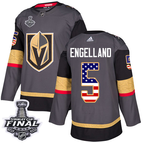 Adidas Golden Knights #5 Deryk Engelland Grey Home Authentic USA Flag 2018 Stanley Cup Final Stitched NHL Jersey Adidas Golden Knights #5 Deryk Engelland Grey Home Authentic USA Flag 2018 Stanley Cup Final Stitched NHL Jersey