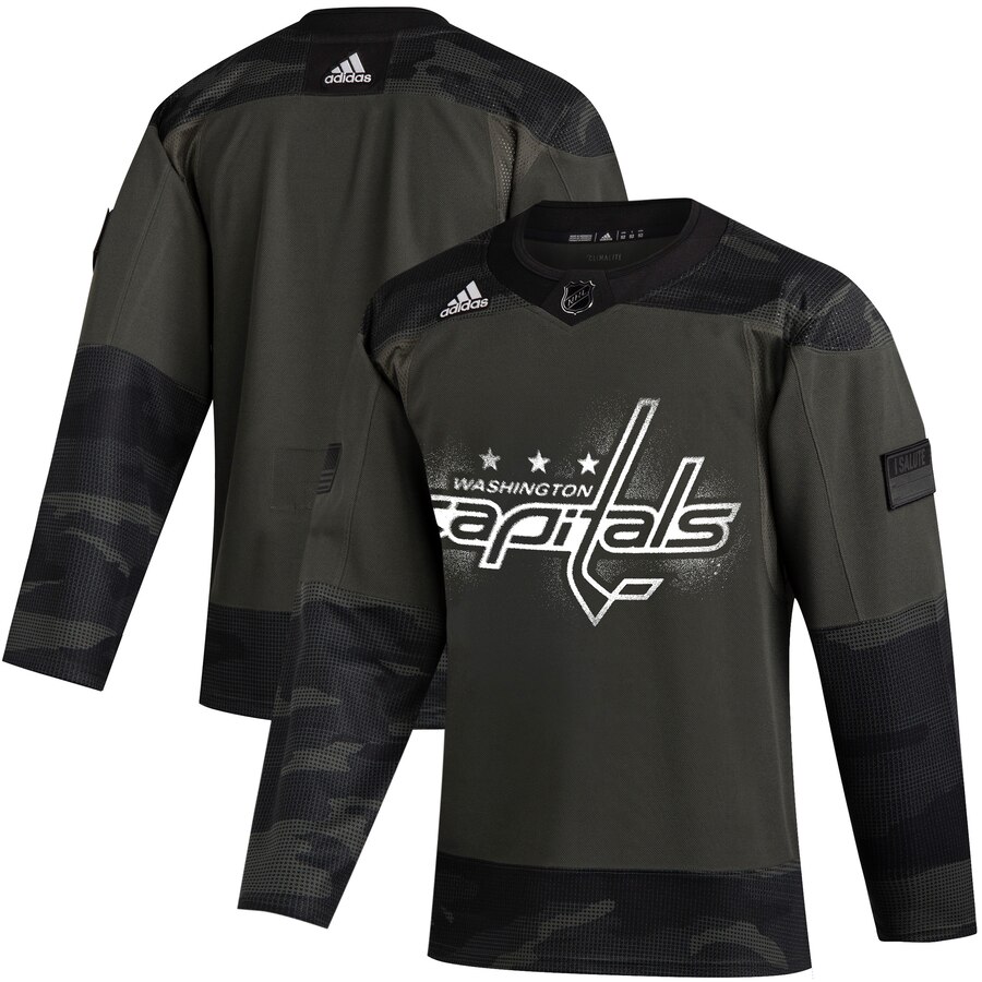 Washington Capitals Adidas 2019 Veterans Day Authentic Practice NHL Jersey Camo