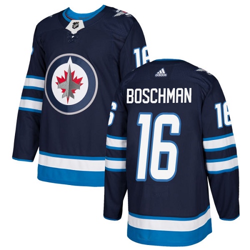 Adidas Jets #16 Laurie Boschman Navy Blue Home Authentic Stitched NHL Jersey Adidas Jets #16 Laurie Boschman Navy Blue Home Authentic Stitched NHL Jersey