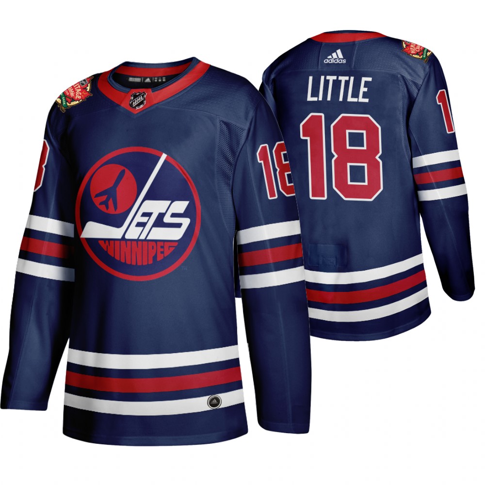 Winnipeg Jets #18 Bryan Little Men's 2019-20 Heritage Classic Wha Navy Stitched NHL Jersey Winnipeg Jets #18 Bryan Little Men's 2019-20 Heritage Classic Wha Navy Stitched NHL Jersey