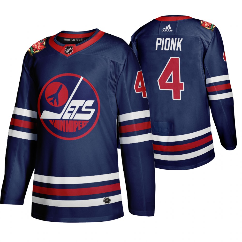 Winnipeg Jets #4 Neal Pionk Men's 2019-20 Heritage Classic Wha Navy Stitched NHL Jersey