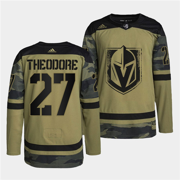 Men's Vegas Golden Knights #27 Shea Theodore 2022 Camo Military Appreciation Night Stitched Jersey Men's Vegas Golden Knights #27 Shea Theodore 2022 Camo Military Appreciation Night Stitched Jersey
