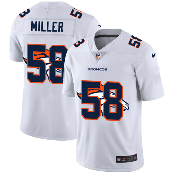 Men's Denver Broncos #58 Von Miller White NFL Stitched Jersey Men's Denver Broncos #58 Von Miller White NFL Stitched Jersey