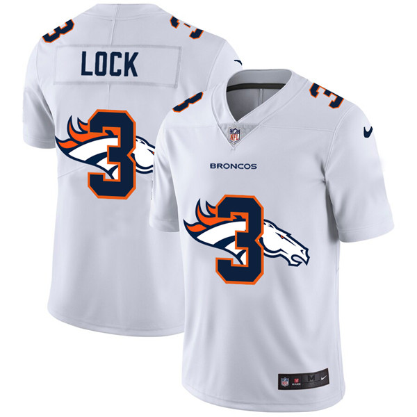 Men's Denver Broncos #3 Drew Lock White NFL Stitched Jersey Men's Denver Broncos #3 Drew Lock White NFL Stitched Jersey