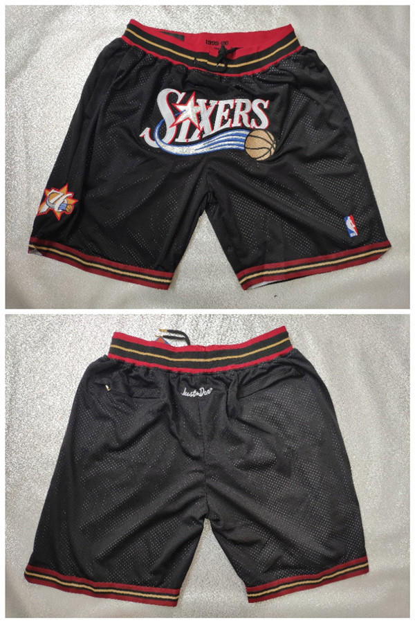 Men's Philadelphia 76ers Black Shorts (Run Small) Men's Philadelphia 76ers Black Shorts (Run Small)
