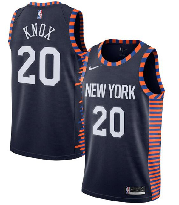 New Yok Knicks Navy #20 Kevin Knox City Edition Stitched Swingman Jersey New Yok Knicks Navy #20 Kevin Knox City Edition Stitched Swingman Jersey