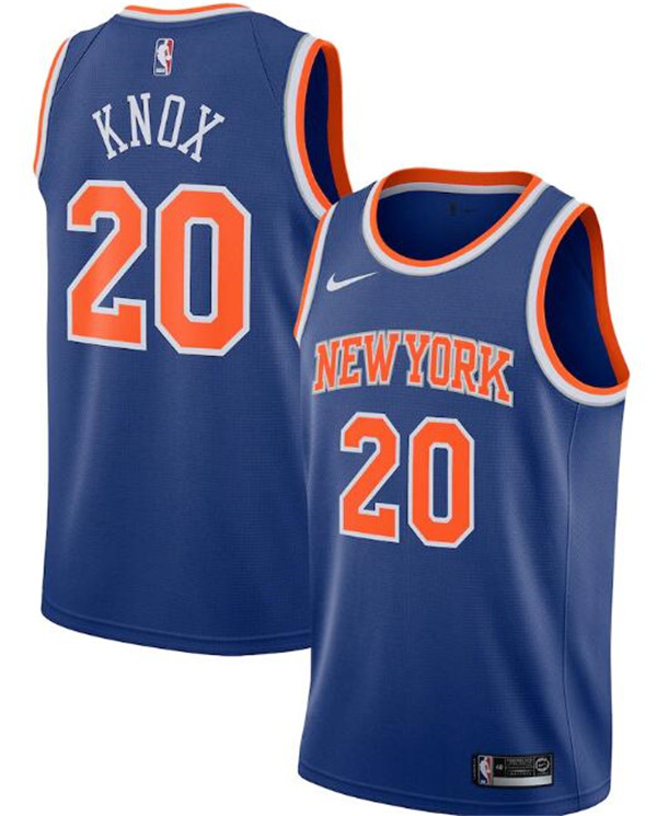 New Yok Knicks Blue #20 Kevin Knox Icon Edition Stitched Swingman Jersey New Yok Knicks Blue #20 Kevin Knox Icon Edition Stitched Swingman Jersey