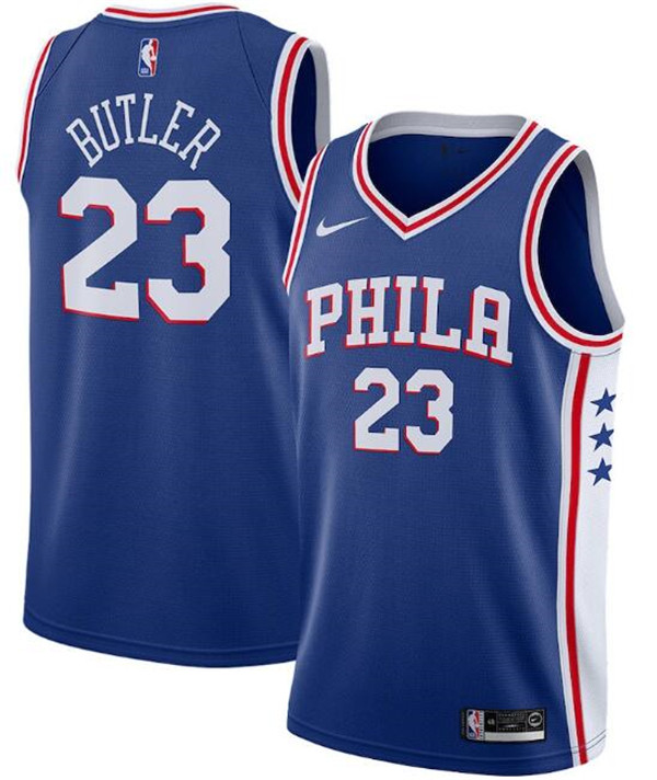 Men's Philadelphia 76ers #23 Jimmy Butler Royal NBA Icon Edition Stitched Swingman Jersey Men's Philadelphia 76ers #23 Jimmy Butler Royal NBA Icon Edition Stitched Swingman Jersey