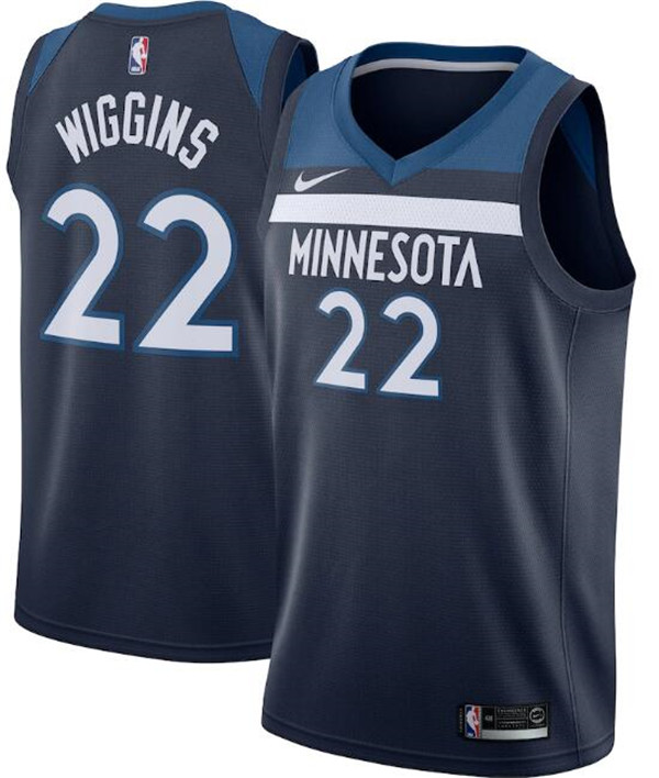Men's Minnesota Timberwolves #22 Andrew Wiggins Navy NBA Icon Edition Stitched Jersey Men's Minnesota Timberwolves #22 Andrew Wiggins Navy NBA Icon Edition Stitched Jersey