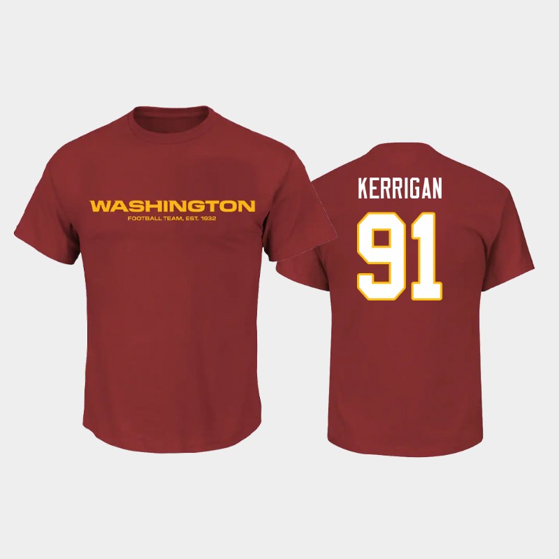 Men's Washington Football Team #91 Ryan Kerrigan 2020 Red NFL Name & Number T-Shirt Men's Washington Football Team #91 Ryan Kerrigan 2020 Red NFL Name & Number T-Shirt