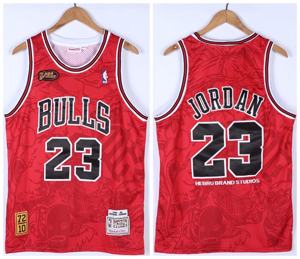 Men's Chicago Bulls #23 Michael Jordan Red 1995-96 Throwback Stitched Jersey Men's Chicago Bulls #23 Michael Jordan Red 1995-96 Throwback Stitched Jersey