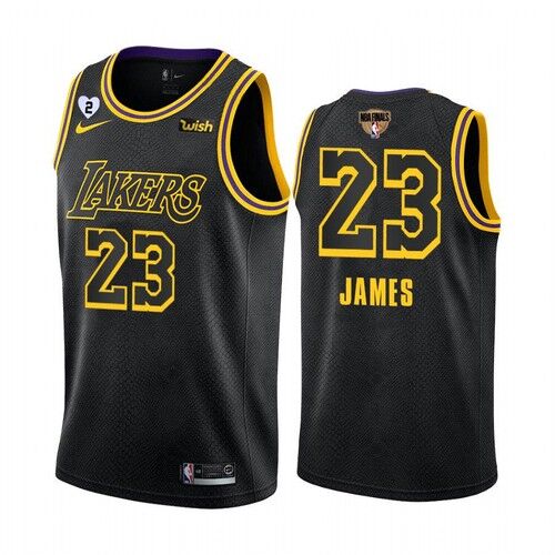 Men's Los Angeles Lakers #23 LeBron James 2020 Black NFL Finals Bound With GiGi Patch Stitched Jersey Men's Los Angeles Lakers #23 LeBron James 2020 Black NFL Finals Bound With GiGi Patch Stitched Jersey
