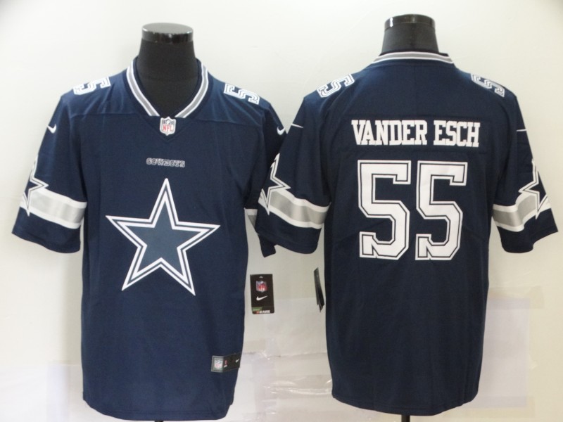 Men's Dallas Cowboys #55 Leighton Vander Esch Navy NFL 2020 Team Big Logo Limited Stitched Jersey Men's Dallas Cowboys #55 Leighton Vander Esch Navy NFL 2020 Team Big Logo Limited Stitched Jersey