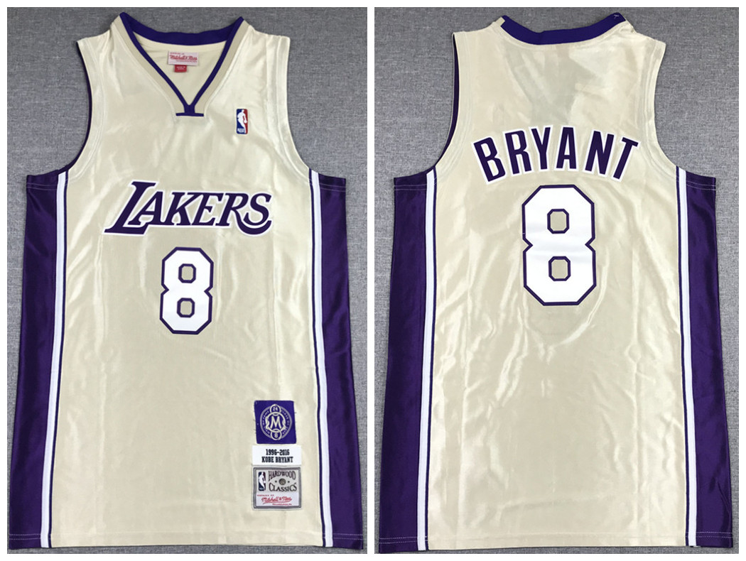 Men's Los Angeles Lakers #8 Kobe Bryant Gold Stitched Jersey Men's Los Angeles Lakers #8 Kobe Bryant Gold Stitched Jersey