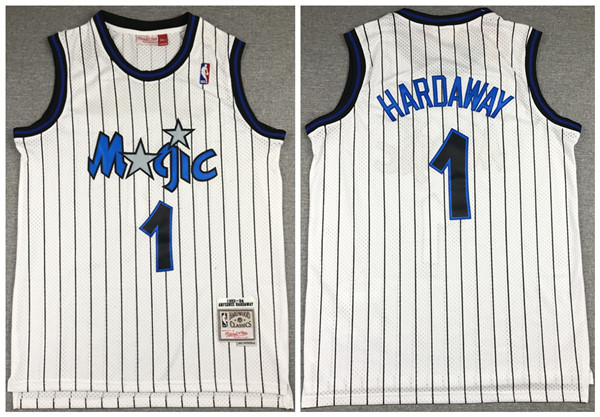 Men's Orlando Magic #1 Penny Hardaway 1993-94 White NBA Stitched Jersey Men's Orlando Magic #1 Penny Hardaway 1993-94 White NBA Stitched Jersey