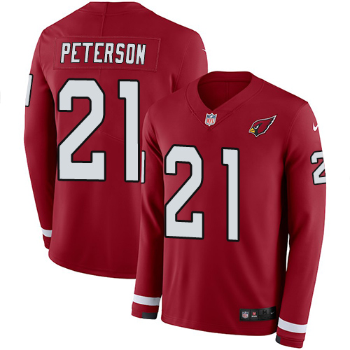 Nike Cardinals #21 Patrick Peterson Red Team Color Men's Stitched NFL Limited Therma Long Sleeve Jersey Nike Cardinals #21 Patrick Peterson Red Team Color Men's Stitched NFL Limited Therma Long Sleeve Jersey