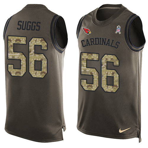 Nike Cardinals #56 Terrell Suggs Green Men's Stitched NFL Limited Salute To Service Tank Top Jersey Nike Cardinals #56 Terrell Suggs Green Men's Stitched NFL Limited Salute To Service Tank Top Jersey