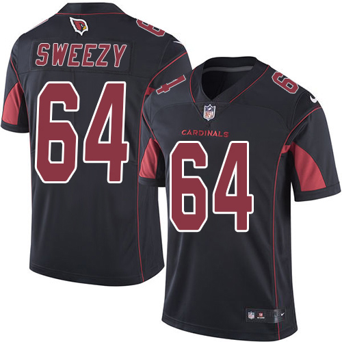 Nike Cardinals #64 J.R. Sweezy Black Men's Stitched NFL Limited Rush Jersey Nike Cardinals #64 J.R. Sweezy Black Men's Stitched NFL Limited Rush Jersey