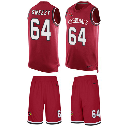 Nike Cardinals #64 J.R. Sweezy Red Team Color Men's Stitched NFL Limited Tank Top Suit Jersey Nike Cardinals #64 J.R. Sweezy Red Team Color Men's Stitched NFL Limited Tank Top Suit Jersey
