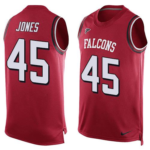 Nike Falcons #45 Deion Jones Red Team Color Men's Stitched NFL Limited Tank Top Jersey Nike Falcons #45 Deion Jones Red Team Color Men's Stitched NFL Limited Tank Top Jersey