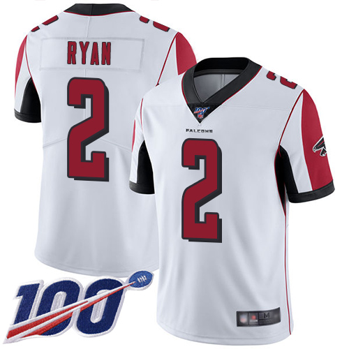 Nike Falcons #2 Matt Ryan White Men's Stitched NFL 100th Season Vapor Limited Jersey Nike Falcons #2 Matt Ryan White Men's Stitched NFL 100th Season Vapor Limited Jersey