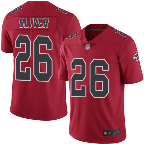 Nike Falcons #26 Isaiah Oliver Red Men's Stitched NFL Limited Rush Jersey Nike Falcons #26 Isaiah Oliver Red Men's Stitched NFL Limited Rush Jersey