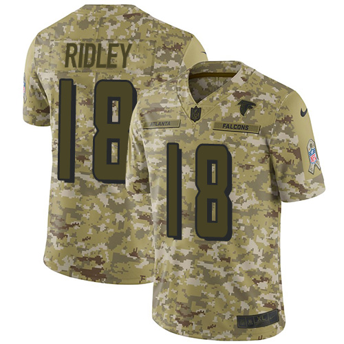 Nike Falcons #18 Calvin Ridley Camo Men's Stitched NFL Limited 2018 Salute To Service Jersey Nike Falcons #18 Calvin Ridley Camo Men's Stitched NFL Limited 2018 Salute To Service Jersey
