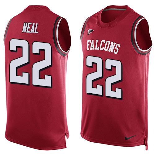 Nike Falcons #22 Keanu Neal Red Team Color Men's Stitched NFL Limited Tank Top Jersey Nike Falcons #22 Keanu Neal Red Team Color Men's Stitched NFL Limited Tank Top Jersey
