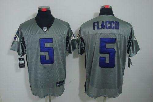 Nike Ravens #5 Joe Flacco Grey Shadow Men's Stitched NFL Elite Jersey Nike Ravens #5 Joe Flacco Grey Shadow Men's Stitched NFL Elite Jersey
