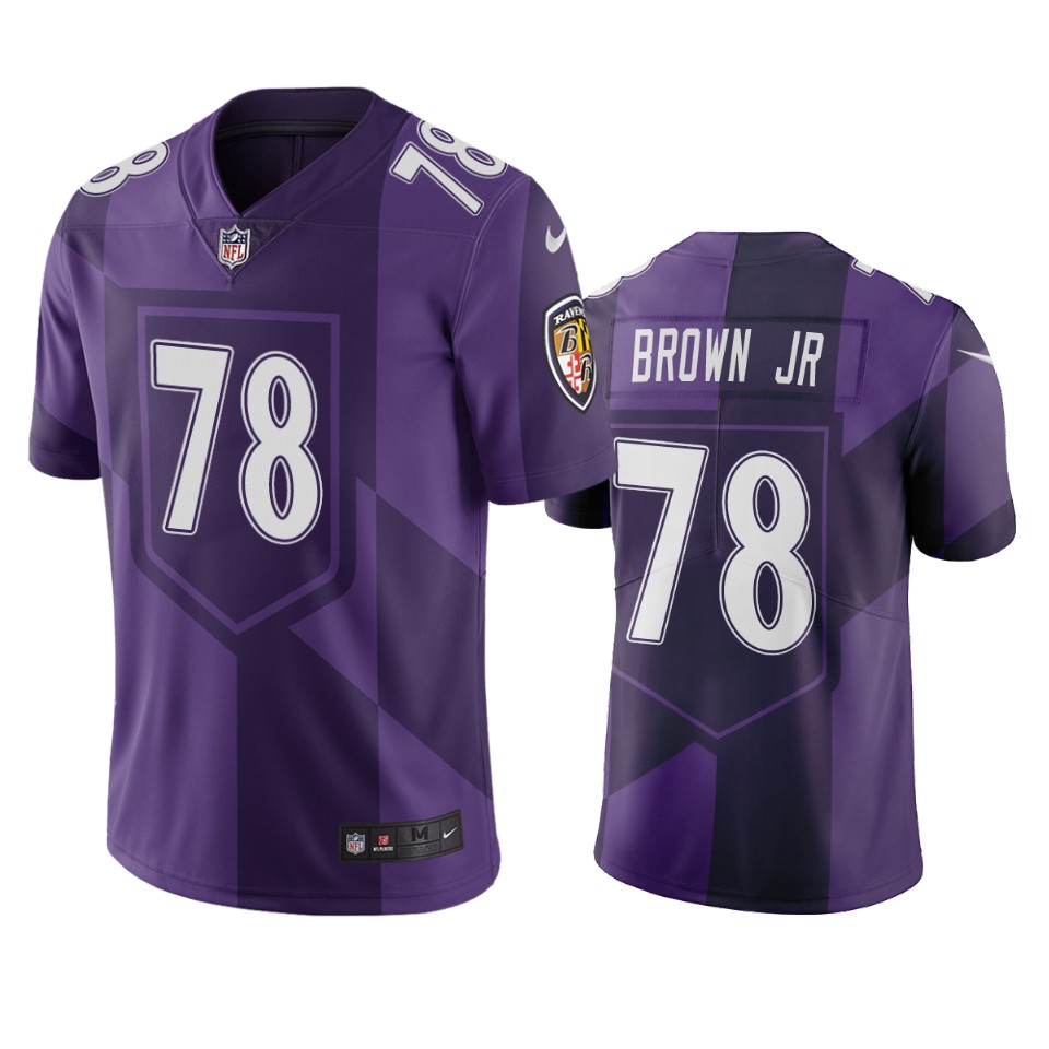 Baltimore Ravens #78 Orlando Brown Jr Purple Vapor Limited City Edition NFL Jersey Baltimore Ravens #78 Orlando Brown Jr Purple Vapor Limited City Edition NFL Jersey