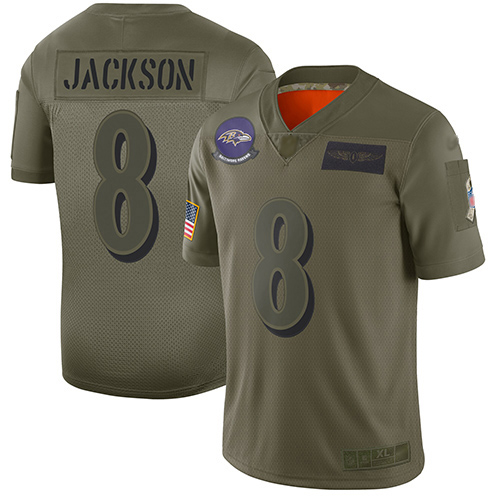 Nike Ravens #8 Lamar Jackson Camo Men's Stitched NFL Limited 2019 Salute To Service Jersey Nike Ravens #8 Lamar Jackson Camo Men's Stitched NFL Limited 2019 Salute To Service Jersey