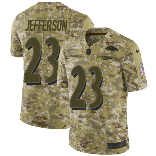 Nike Ravens #23 Tony Jefferson Camo Men's Stitched NFL Limited 2018 Salute To Service Jersey Nike Ravens #23 Tony Jefferson Camo Men's Stitched NFL Limited 2018 Salute To Service Jersey
