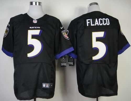 Nike Ravens #5 Joe Flacco Black Alternate Men's Stitched NFL New Elite Jersey Nike Ravens #5 Joe Flacco Black Alternate Men's Stitched NFL New Elite Jersey