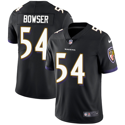 Nike Ravens #54 Tyus Bowser Black Alternate Men's Stitched NFL Vapor Untouchable Limited Jersey Nike Ravens #54 Tyus Bowser Black Alternate Men's Stitched NFL Vapor Untouchable Limited Jersey