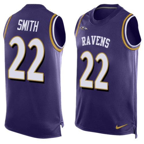 Nike Ravens #22 Jimmy Smith Purple Team Color Men's Stitched NFL Limited Tank Top Jersey Nike Ravens #22 Jimmy Smith Purple Team Color Men's Stitched NFL Limited Tank Top Jersey
