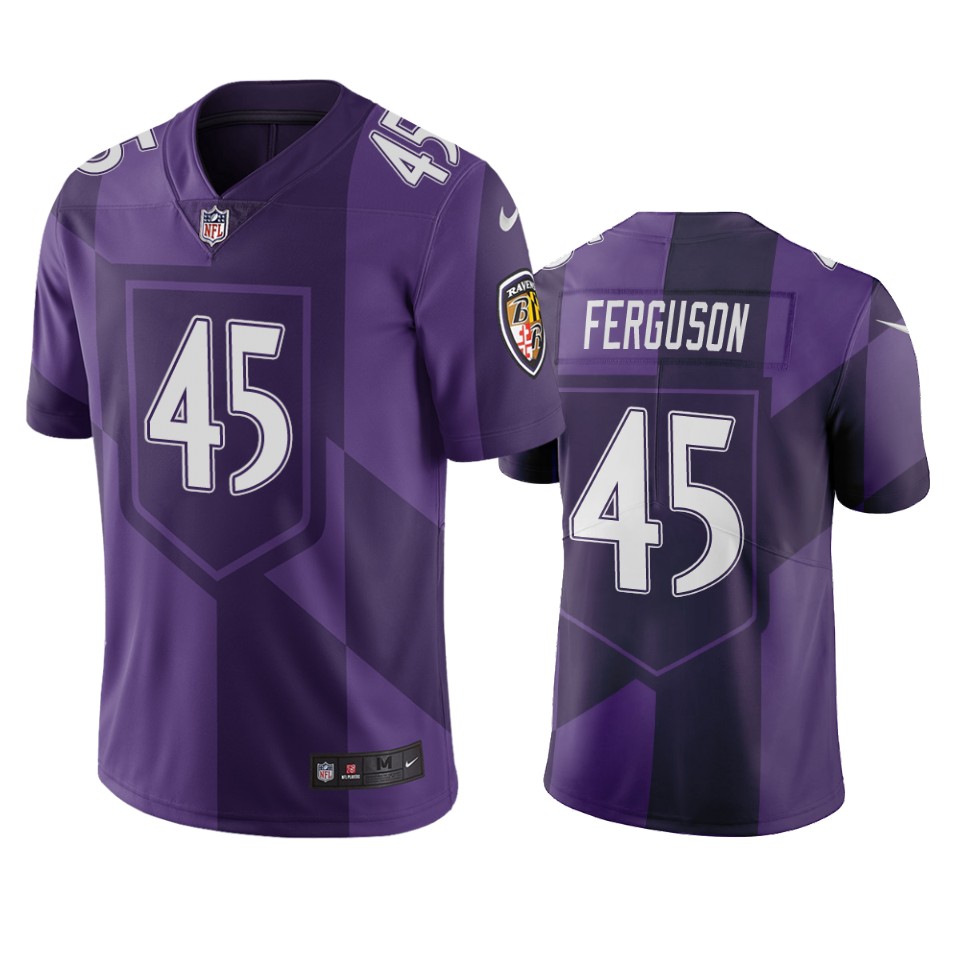 Baltimore Ravens #45 Jaylon Ferguson Purple Vapor Limited City Edition NFL Jersey Baltimore Ravens #45 Jaylon Ferguson Purple Vapor Limited City Edition NFL Jersey