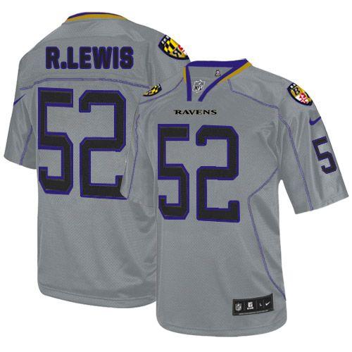 Nike Ravens #52 Ray Lewis Lights Out Grey Men's Stitched NFL Elite Jersey Nike Ravens #52 Ray Lewis Lights Out Grey Men's Stitched NFL Elite Jersey