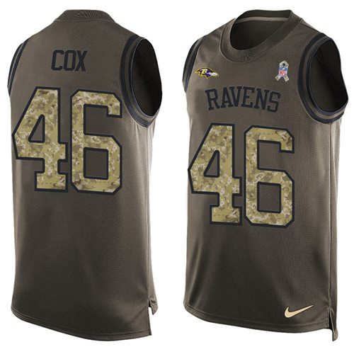 Nike Ravens #46 Morgan Cox Green Men's Stitched NFL Limited Salute To Service Tank Top Jersey Nike Ravens #46 Morgan Cox Green Men's Stitched NFL Limited Salute To Service Tank Top Jersey