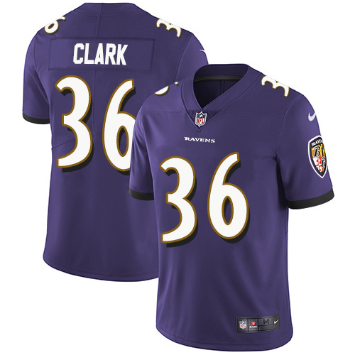 Nike Ravens #36 Chuck Clark Purple Team Color Men's Stitched NFL Vapor Untouchable Limited Jersey Nike Ravens #36 Chuck Clark Purple Team Color Men's Stitched NFL Vapor Untouchable Limited Jersey