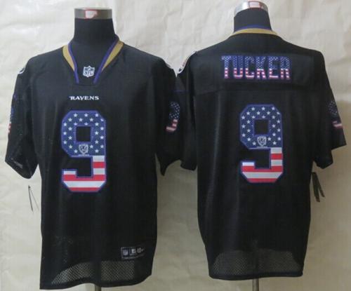 Nike Ravens #9 Justin Tucker Black Men's Stitched NFL Elite USA Flag Fashion Jersey Nike Ravens #9 Justin Tucker Black Men's Stitched NFL Elite USA Flag Fashion Jersey